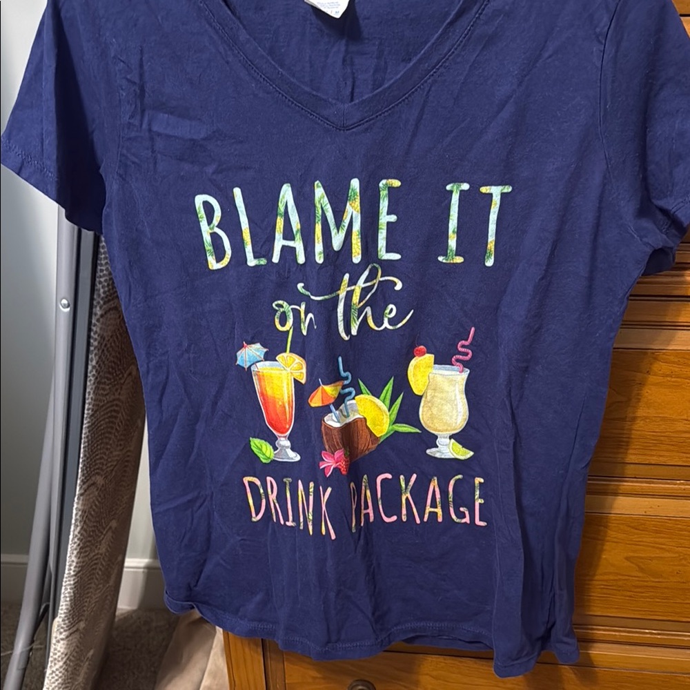 Navy Graphic Tee with Colorful Print